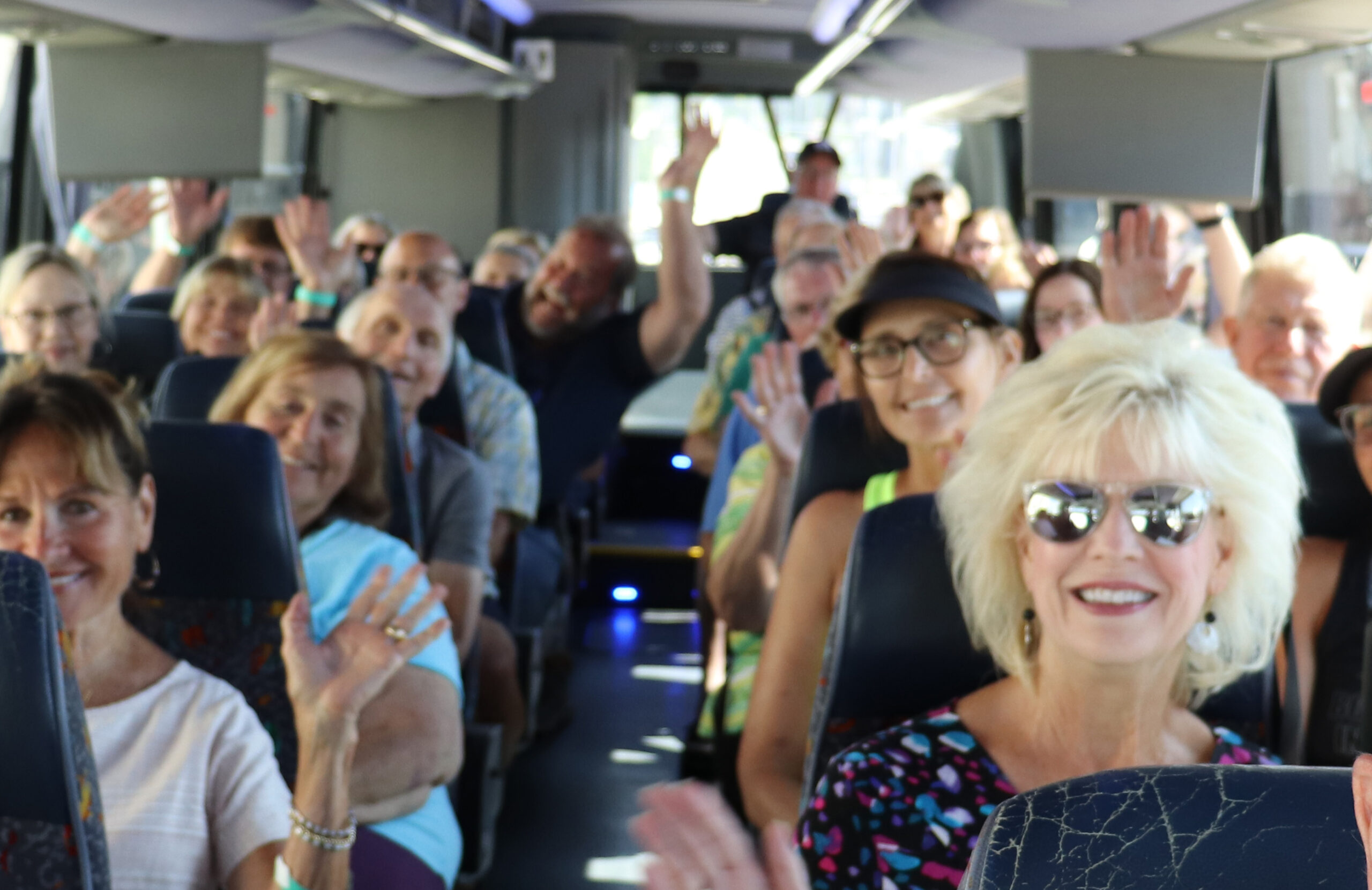 Bus riders for River City History Tours